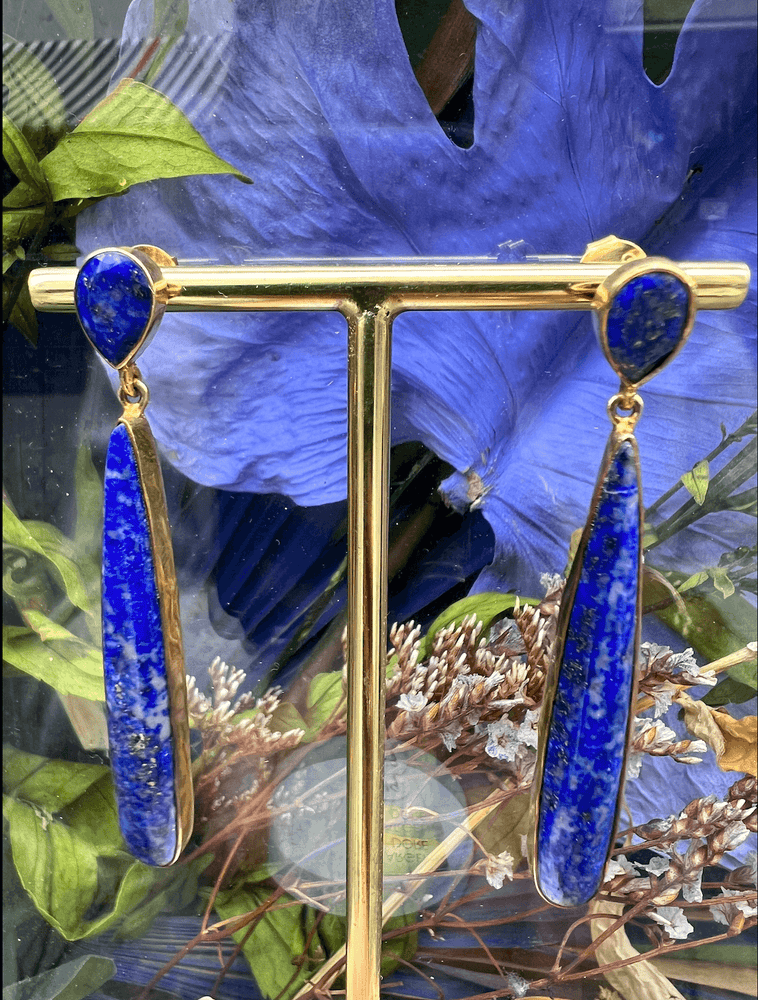 
            
                Charger l&amp;#39;image dans la galerie, boucles d&amp;#39;oreilles pendantes pierre bleu lapis lazulli
            
        