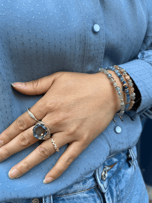 bracelet labradorite topaze amazonite, bracelet pierres naturelles femme, bracelet protection et énergie, bijou fait main plaqué or, bracelet pierre bleue et verte, bracelet artisanal France