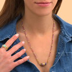 Collier SATELLITE  pendentif réglable poétique pierres gemmes - multicolore SATELLITE bijoux