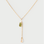Collier Linda zircon vert et pêche