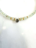Collier Préhnite et labradorite - plaqué or  - bijoux paris fait main