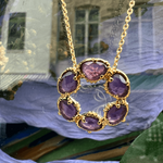 Collier Cercle Améthyste plaque or
