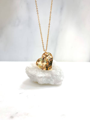 Collier Coeur martelé - Bijoux plaqué coeur - Bobart Bijoux - Bijoux créateurs