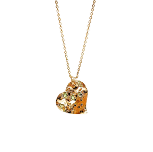 Collier Coeur martelé - Bijoux plaqué coeur
