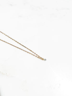 collier fin vermeil petit diamant central