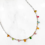 Collier Justine - Labradorite et Tourmalines multicolores