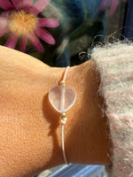 Bracelet lien cœur quartz rose -  Edition octobre rose