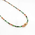 Collier ras du cou rubis zoisite et tourmalines- Vanessa