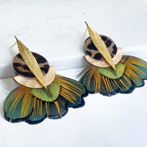 Boucles d'oreilles Plumes Palma LADY AMHERST
