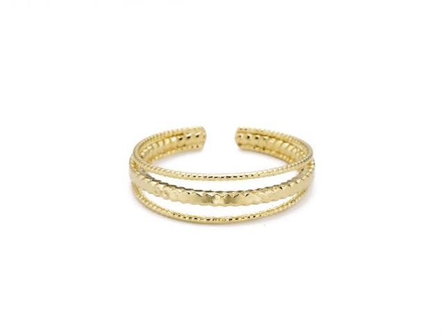 Bague 3 rangs - plaqué or 