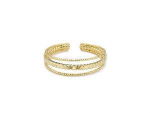 Bague 3 rangs - plaqué or 