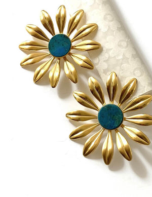 Boucle d'oreille Marguerite fleur - Eva Krystal