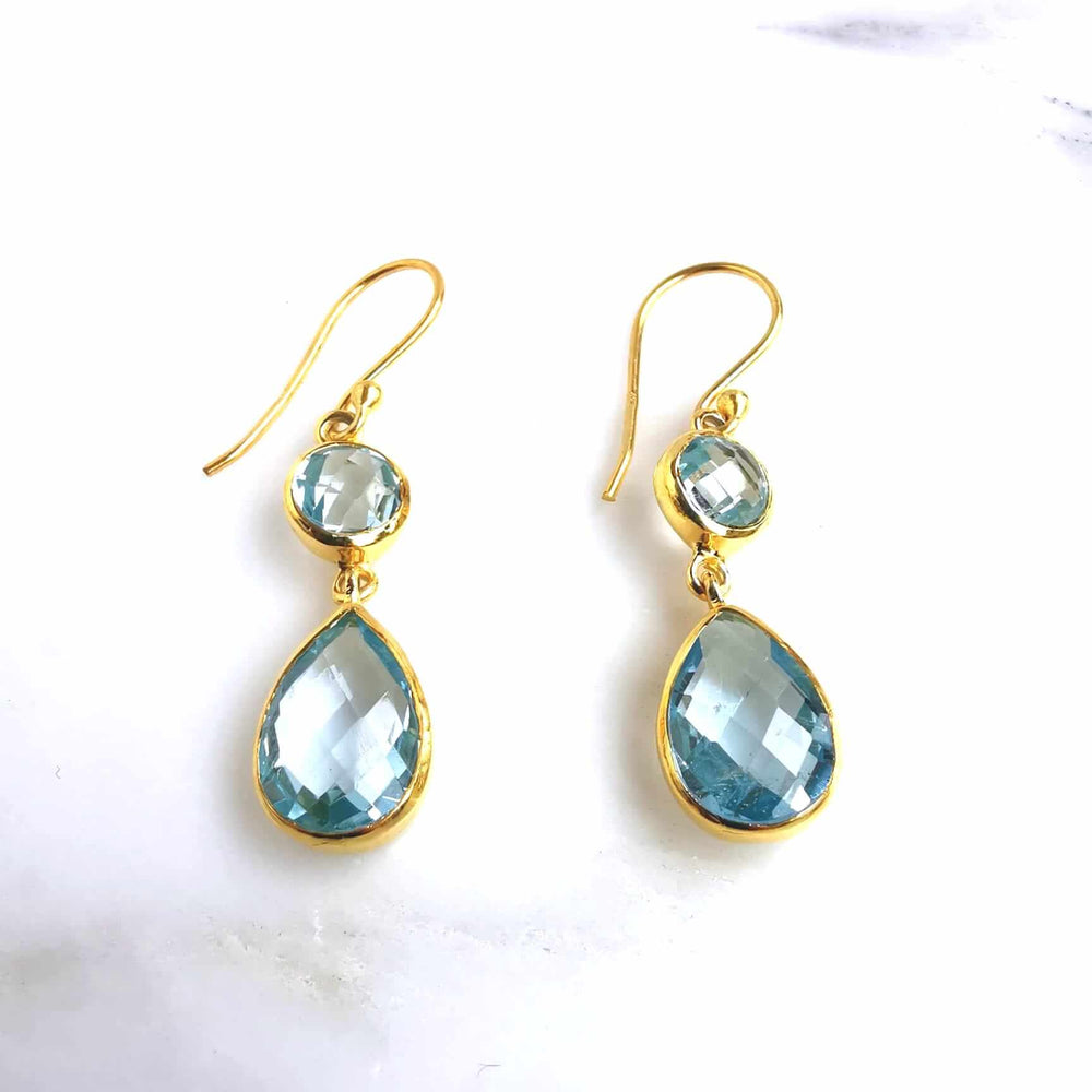 Boucles d'oreilles topaze pierres précieuses