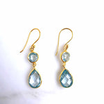 Boucles topaze pendantes doré sur argent