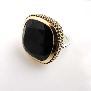 Bague CANYON - SAONA - argent et onyx noire