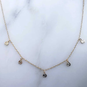 collier mini pampille martelée en plaqué or 