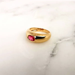 Bague aglae - plaqué or - anneau lisse - rose