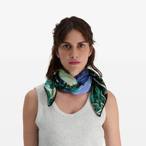 Foulard Carré Chatou - Vert Menthe - Inoui Edition - soie et modal  - Créations françaises