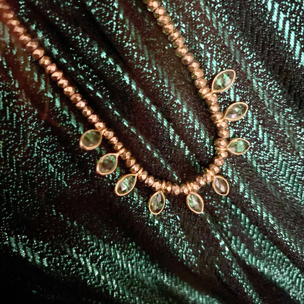 Collier hématite et prehnite - bobart bijoux 