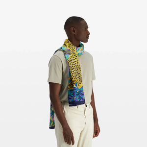 Echarpe et foulard INOUI - Chaton imprimé violet animaux et nature - toucher doux en coton et soie