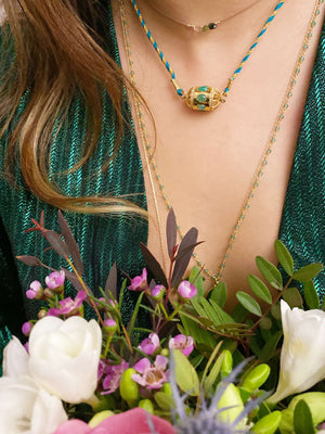 Collier Loris - Emeraude et diamant - Diaperis