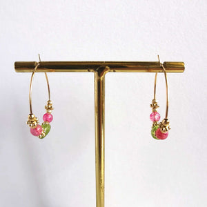 Boucles d'oreilles créoles SHAH - Tourmaline