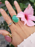 Bague Canyon Chrysoprase verte  Roma