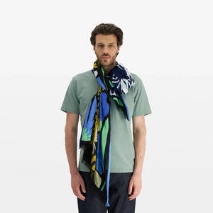 Etole en coton INOUI - Folk noir - foulard imprimés nature et animaux