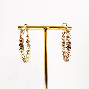 Boucles d’oreilles créoles texturés plaqué or bijoux bobart 