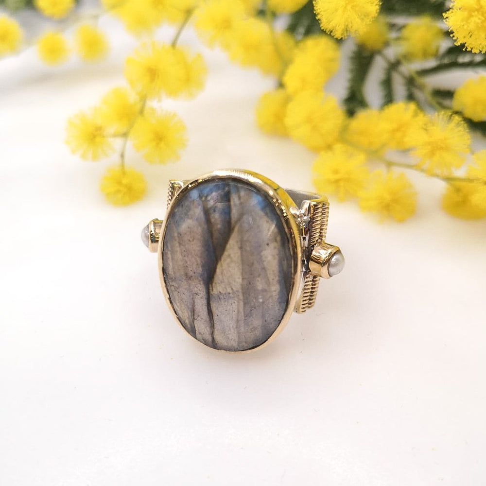 Bague ethnique argent CANYON - Roma - labradorite