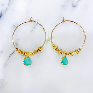 Boucle d'oreilles créoles VARANASI - Calcedoine