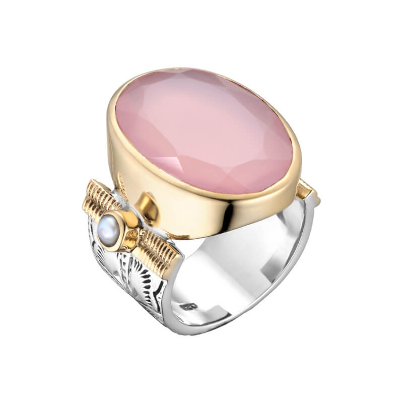 Bague Roma - Calcédoine Rose