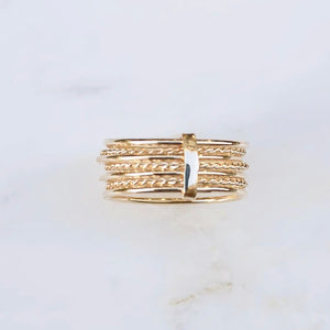 Bague fine semainier dorée plaqué or