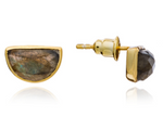 Boucles d'oreilles puces Halfmoon - Pierres semi-précieuses