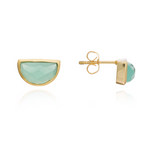 Boucles d'oreilles puces Halfmoon - Pierres semi-précieuses