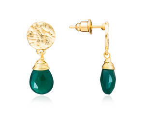 boucles d'oreilles onyx vert azuni