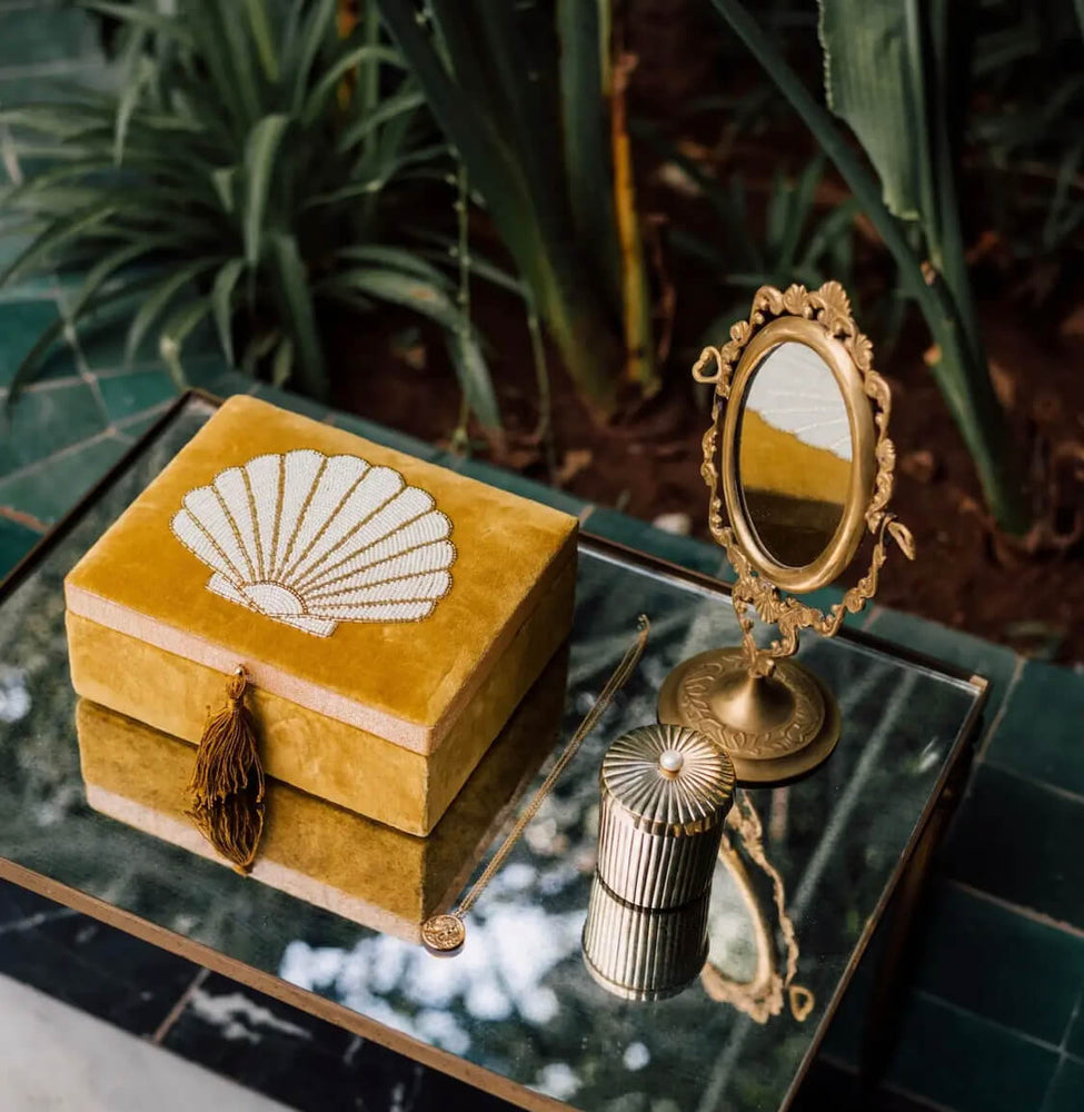 Boîte à bijoux en velours - coquillages - Ala 