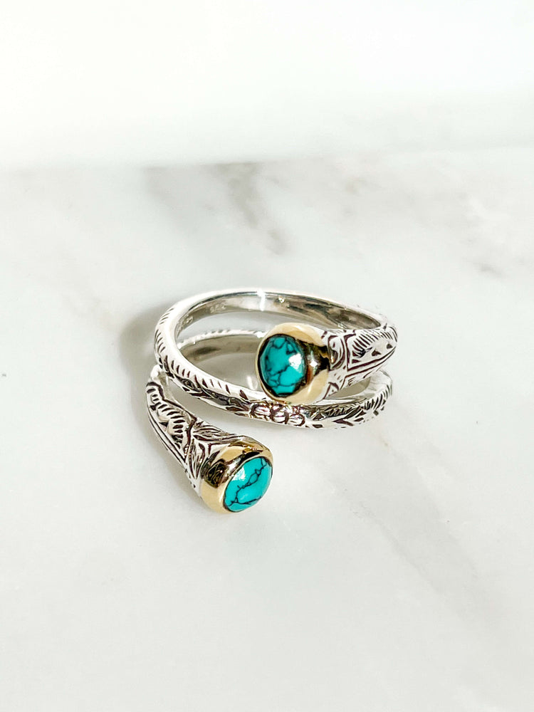 Bague argent original turquoise