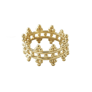 Bague Queen couronne - Plaqué or