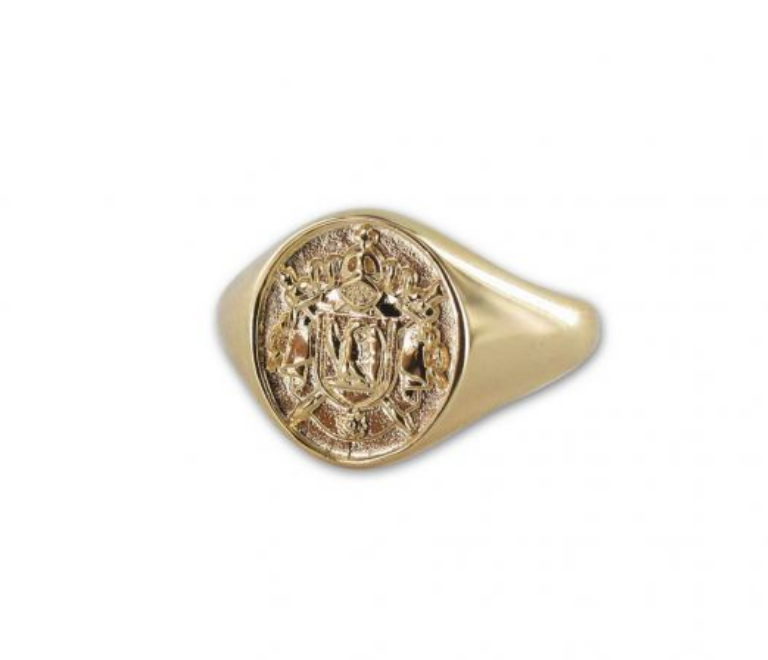 Bague chevalière plaqué or armoiries Bijoux 