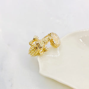 bague crocodile plaqué or