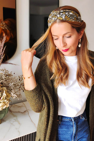 Headband Cheveux - Headband Femme - Accessoire De Mode - Made In France - Accessoire Cheveux - Bandeau Cheveux - Bandeau Fleur - Headband Fleur - Coton - Upcycling - Laure Derrey - Bobart Bijoux
