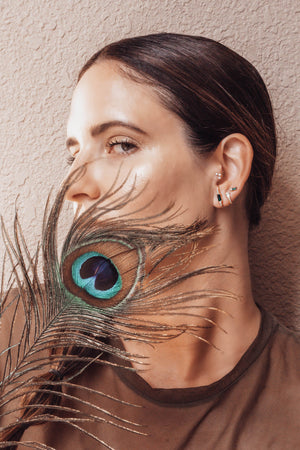 Mini piercing serpent plaqué or