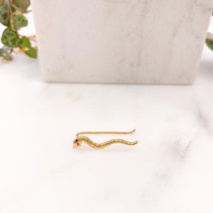 Bijou d'oreille - serpent - bijoux plaqué or 