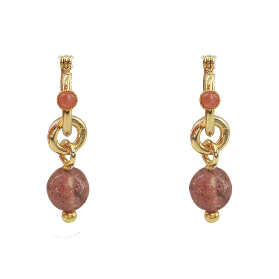 Boucles d'oreilles NETTA - Quartz Fraise