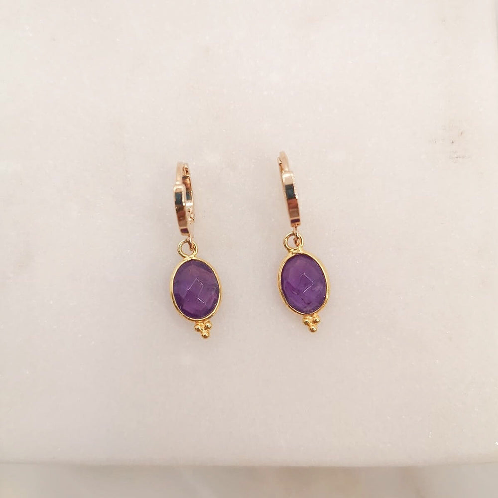 Boucle d’oreille créole Bindi - Pierres semi précieuses