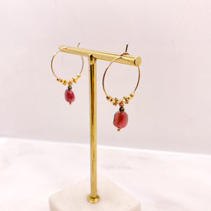 Boucles d'oreilles créoles DARYA  - Tourmaline
