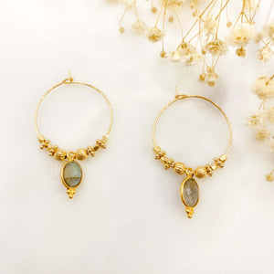 boucles d'oreilles pierres naturelles labradorite bijoux precieuxboucles
