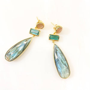 Boucles d'oreilles ASHA - pierres semi-précieuses