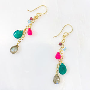Boucles d'oreilles DAYA - pierres semi-précieuses